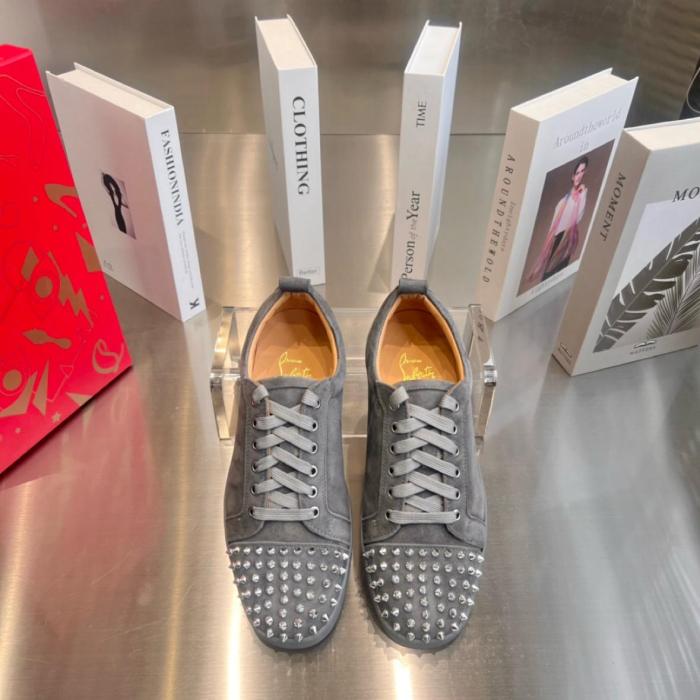 Christian Louboutin Junior Flat Spikes 'Grey'