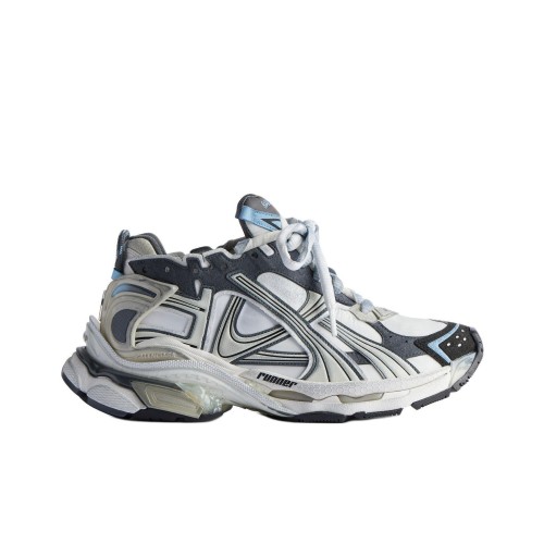 Balenciaga Runner Lace Up Sneakers White Black