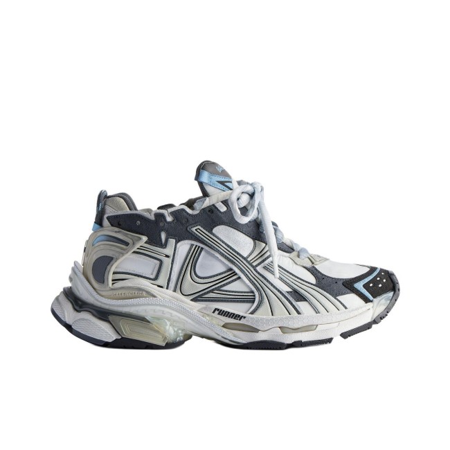Balenciaga Runner Lace Up Sneakers White Black