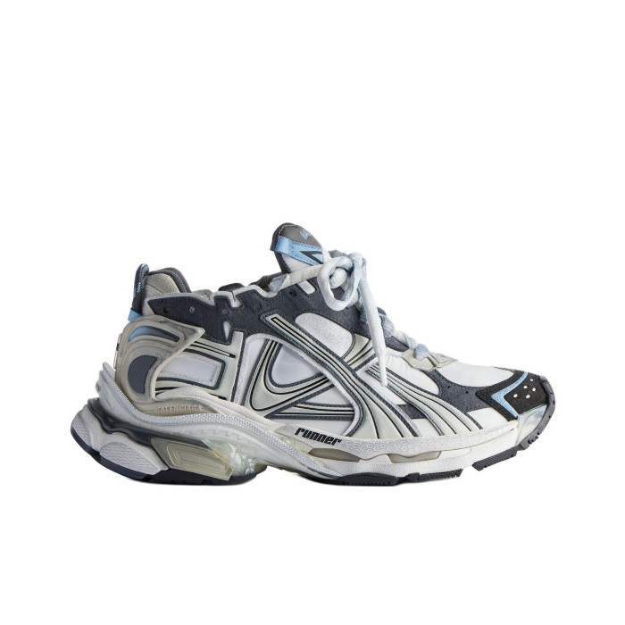 Balenciaga Runner Lace Up Sneakers White Black