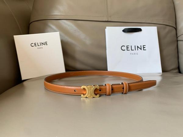 CELINE Small Triomphe Belt In Natural Calfskin 45AX63A7804LU Width 1.8cm 