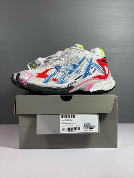 Balenciaga Runner Sneakers 'White Blue Red Mesh And Nylon'