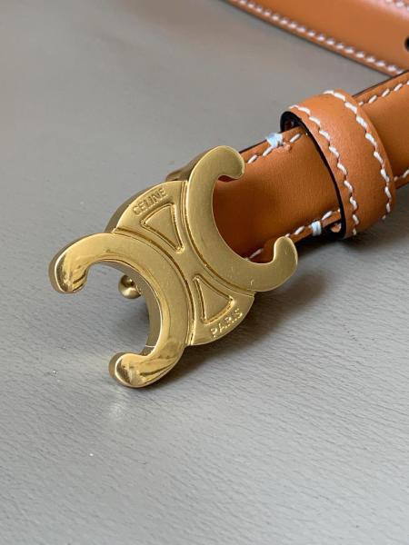 CELINE Small Triomphe Belt In Natural Calfskin 45AX63A7804LU Width 1.8cm 