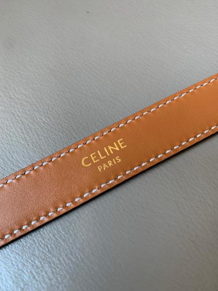 CELINE Small Triomphe Belt In Natural Calfskin 45AX63A7804LU Width 1.8cm 