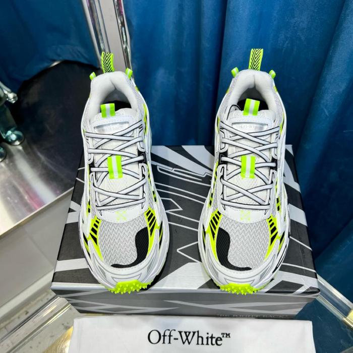 OFF-WHITE Be Right Back Round Toe Sneakers Fluorescent Yellow