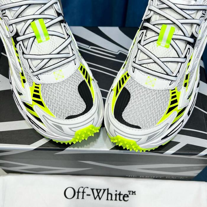 OFF-WHITE Be Right Back Round Toe Sneakers Fluorescent Yellow