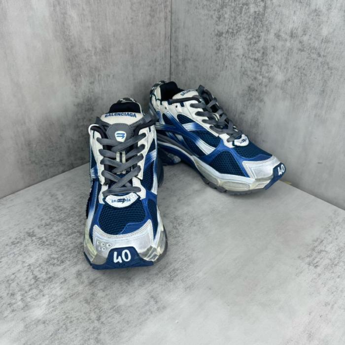 Balenciaga Runner Gradient Distressed Style Low Top Casual Shoes Men's Blue