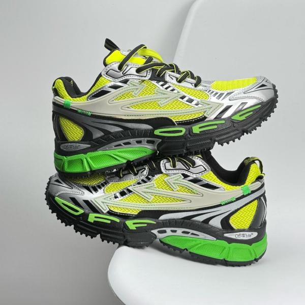 OFF-WHITE Be Right Back Lace Up Sneakers Green