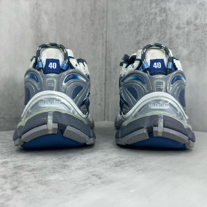 Balenciaga Runner Gradient Distressed Style Low Top Casual Shoes Men's Blue