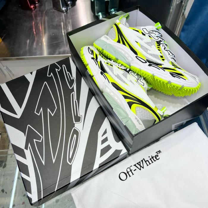 OFF-WHITE Be Right Back Round Toe Sneakers Fluorescent Yellow