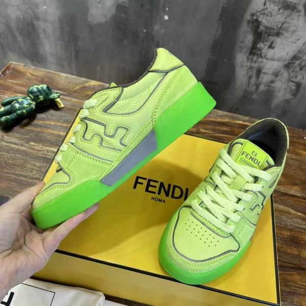 Fendi by Marc Jacobs Match Low-Tops Neon Yellow Leather
