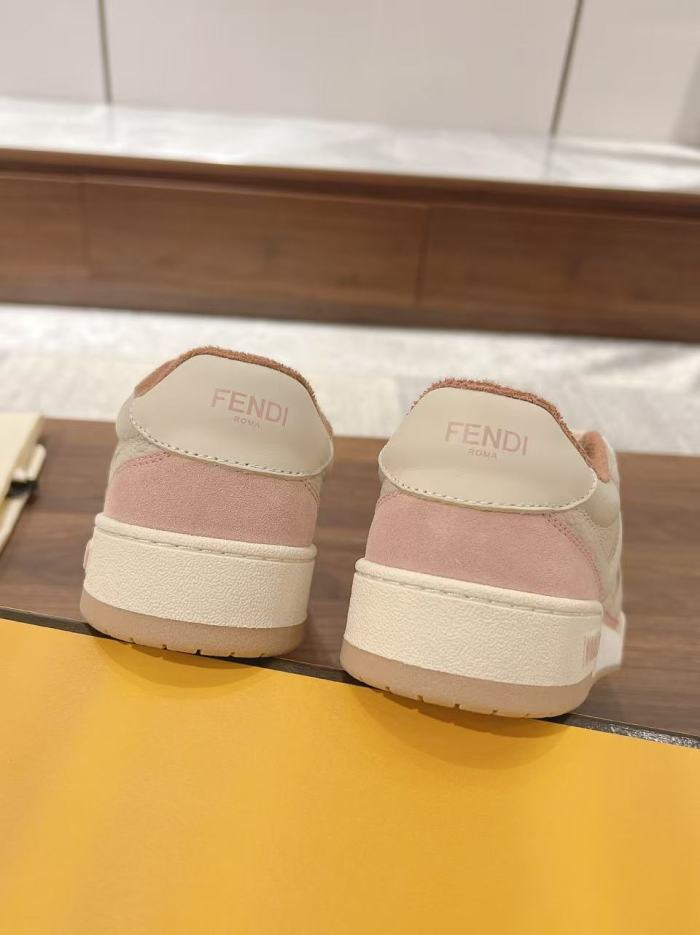 Fendi Match Low Tops Pink Suede