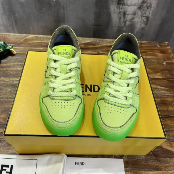 Fendi by Marc Jacobs Match Low-Tops Neon Yellow Leather