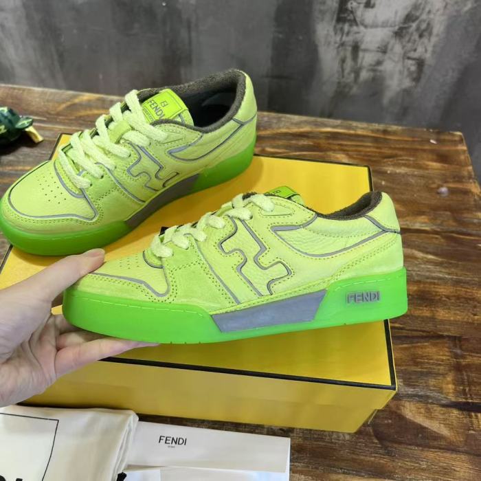 Fendi by Marc Jacobs Match Low-Tops Neon Yellow Leather