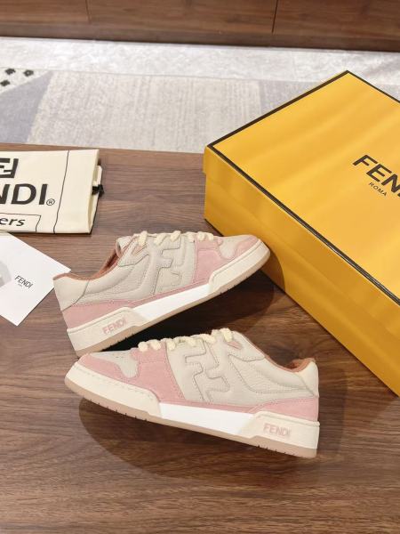 Fendi Match Low Tops Pink Suede