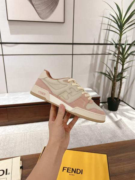 Fendi Match Low Tops Pink Suede