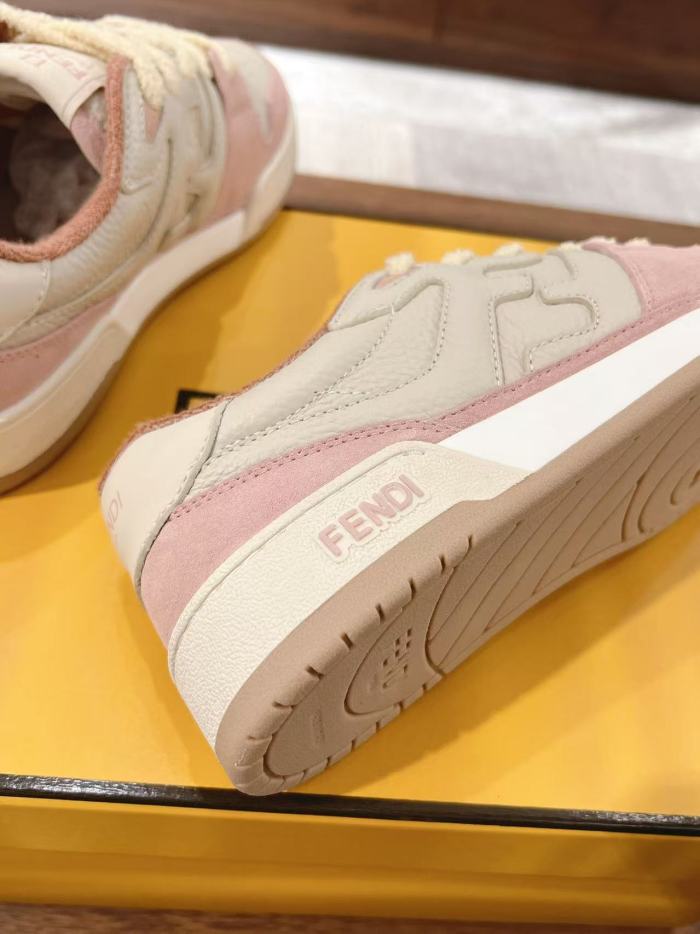 Fendi Match Low Tops Pink Suede