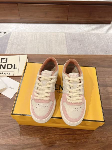 Fendi Match Low Tops Pink Suede