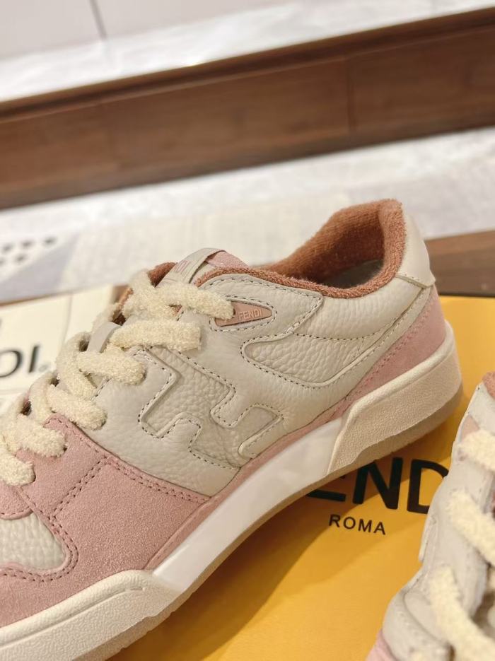 Fendi Match Low Tops Pink Suede