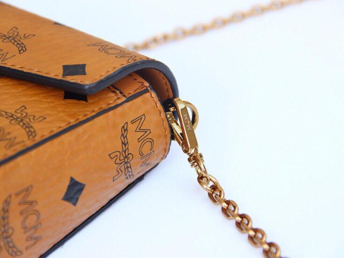 MCM PVC Crossbody Bag Fanny Pack Regular Women's Brown Cognac MWZ9SPA72CO001 size 11*19*4cm