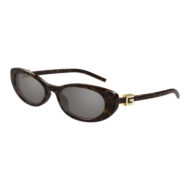 GUCCI Plastic Oval Sunglasses Women's Tortoiseshell 