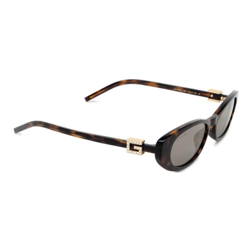 GUCCI Plastic Oval Sunglasses Women's Tortoiseshell 