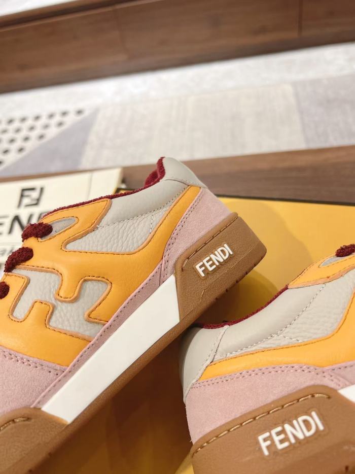 Fendi Match Pink Yellow Suede (Women's)