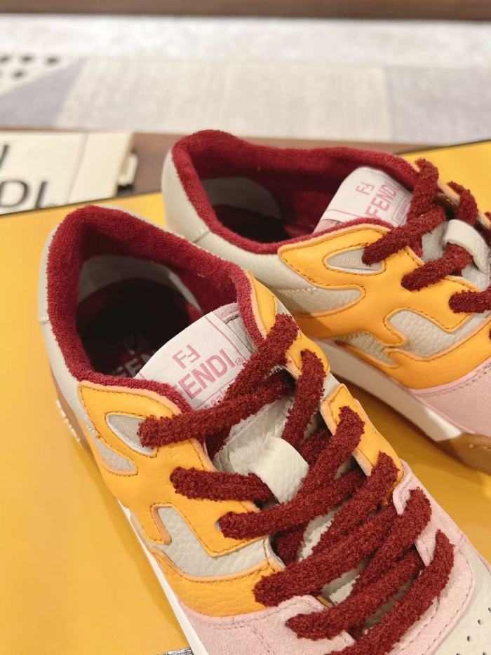Fendi Match Pink Yellow Suede (Women's)