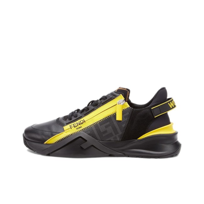FENDI Flow Low Top Sneakers Black Yellow