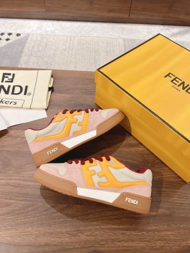 Fendi Match Pink Yellow Suede (Women's)