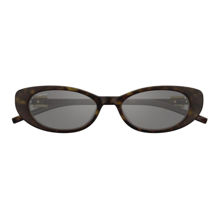 GUCCI Plastic Oval Sunglasses Women's Tortoiseshell 