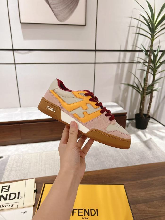 Fendi Match Pink Yellow Suede (Women's)