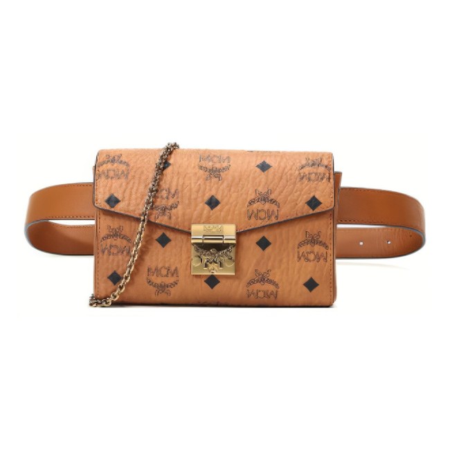 MCM PVC Crossbody Bag Fanny Pack Regular Women's Brown Cognac MWZ9SPA72CO001 size 11*19*4cm