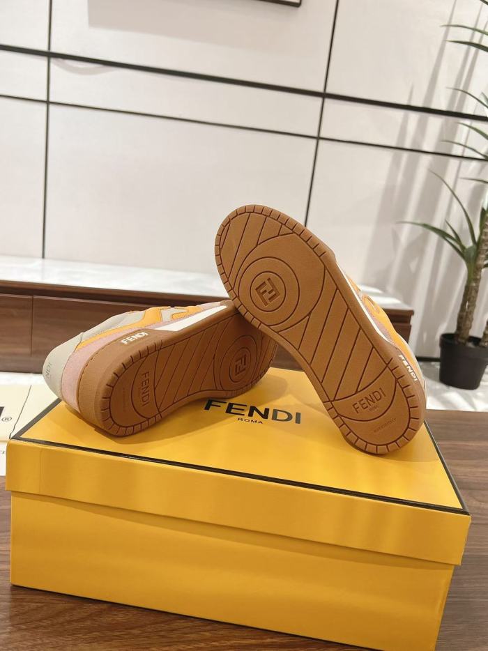 Fendi Match Pink Yellow Suede (Women's)