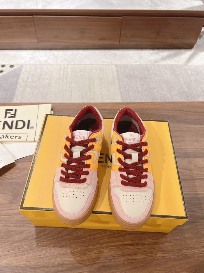 Fendi Match Pink Yellow Suede (Women's)