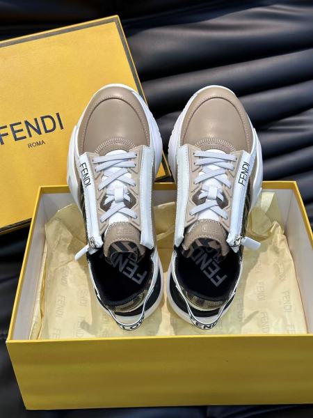 FENDI Flow Leather Jacquard Beige