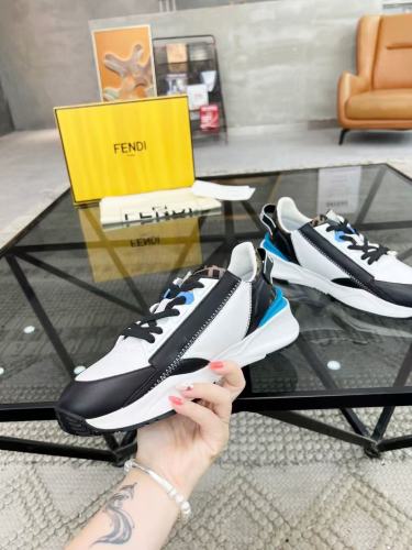 FENDI Flow Ff Jacquard Lace Up Sneakers