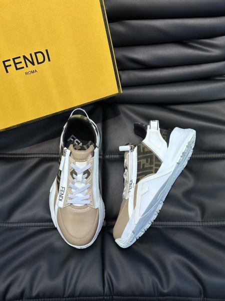 FENDI Flow Leather Jacquard Beige