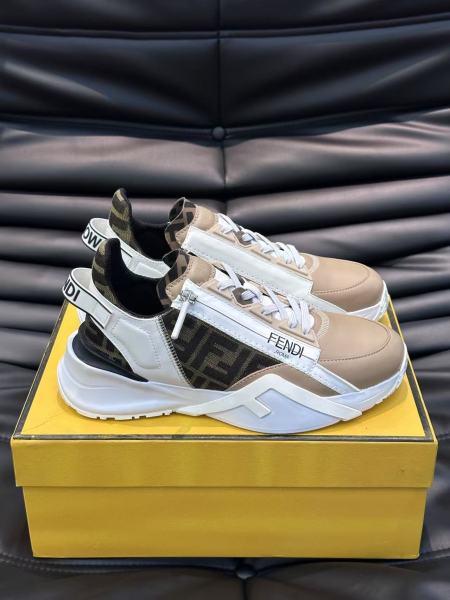 FENDI Flow Leather Jacquard Beige