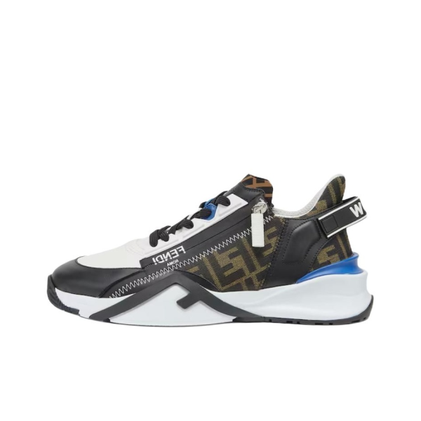 FENDI Flow Ff Jacquard Lace Up Sneakers