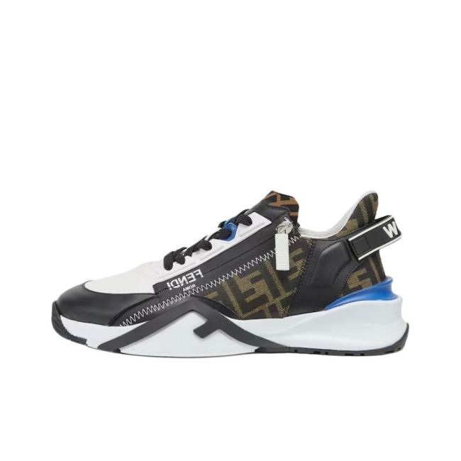 FENDI Flow Ff Jacquard Lace Up Sneakers