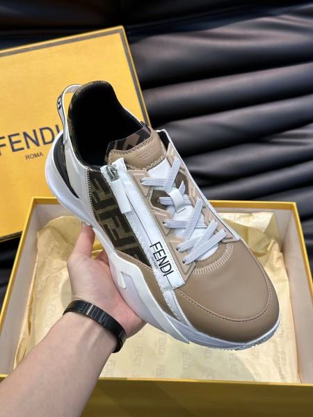 FENDI Flow Leather Jacquard Beige