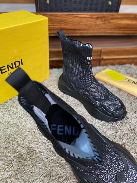 FENDI Flow High Top Casual Shoes Men's Black