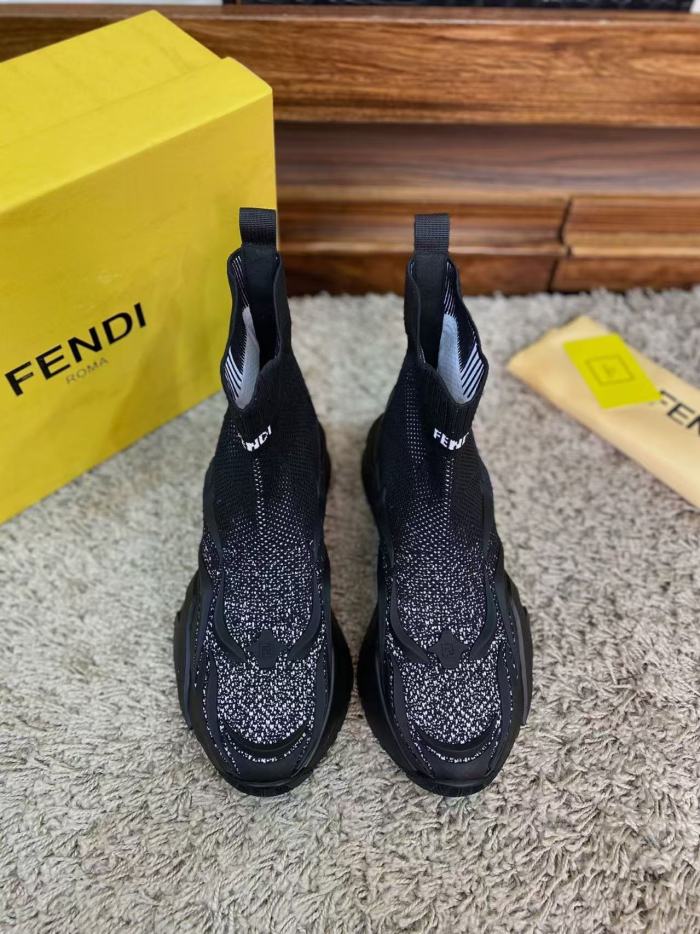 FENDI Flow High Top Casual Shoes Men's Black