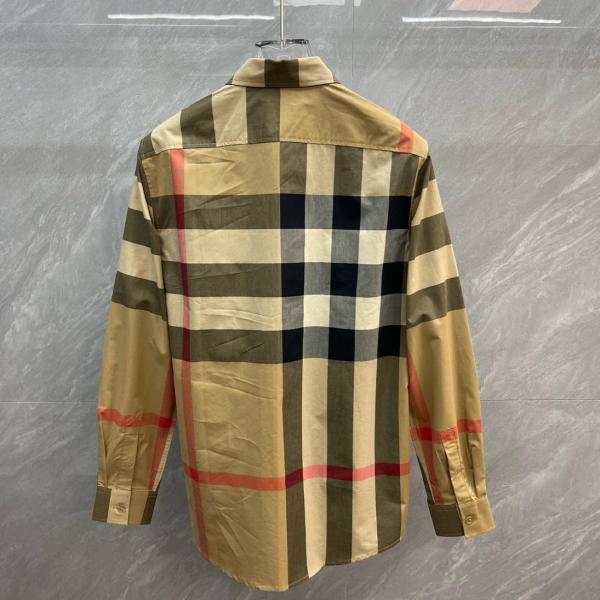 Burberry Check Stretch Cotton Poplin Shirt Archive Beige