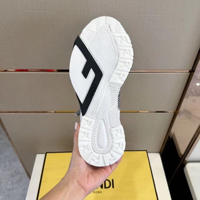 FENDI Flow Sports Casual Shoes Men's White Black