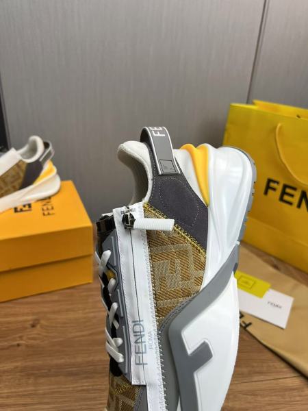 FENDI Flow Low Top Casual Shoes Men's Yellow