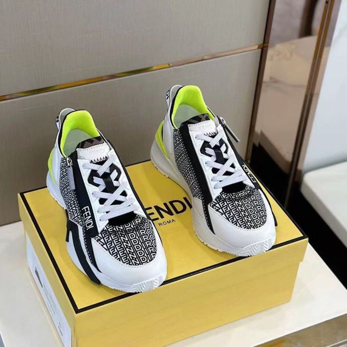 FENDI Flow Sports Casual Shoes Men's White Black
