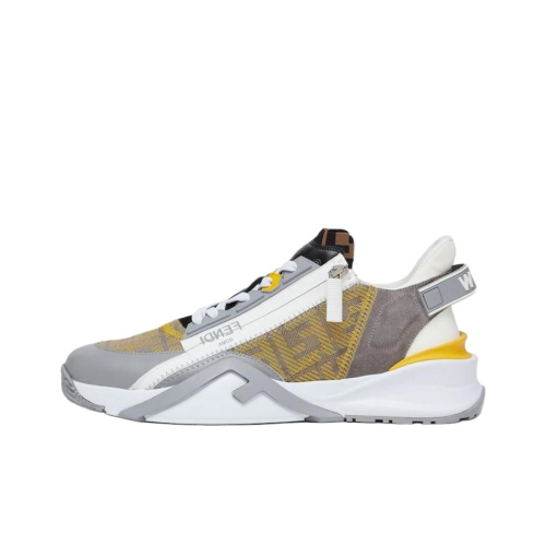 FENDI Flow Low Top Casual Shoes Men's Yellow