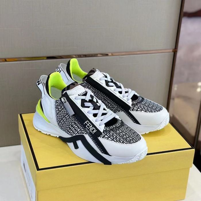 FENDI Flow Sports Casual Shoes Men's White Black